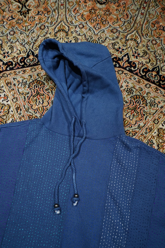 Glass Cypress Blue All-Over BORO Hoodie (Blue)