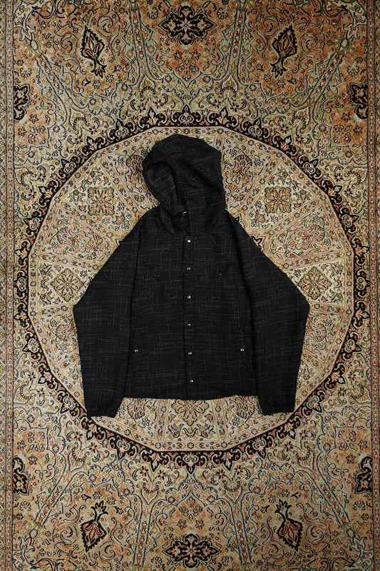 STEAF MARINE HOOD SHIRT (NET BLACK)