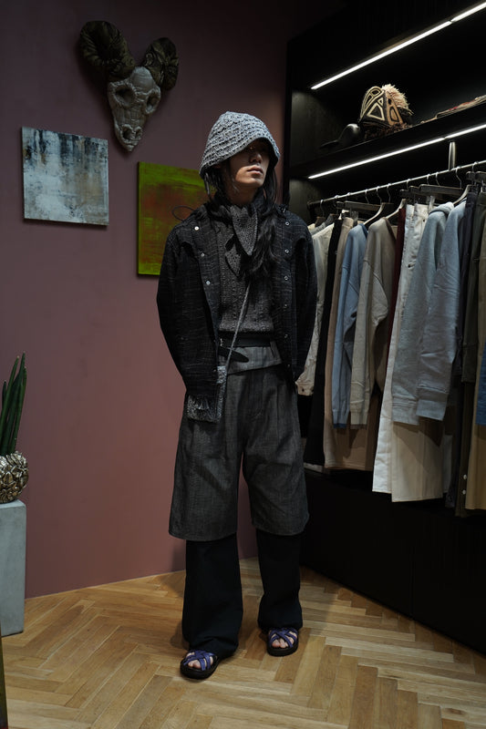 STEAF MARINE HOOD SHIRT (NET BLACK)